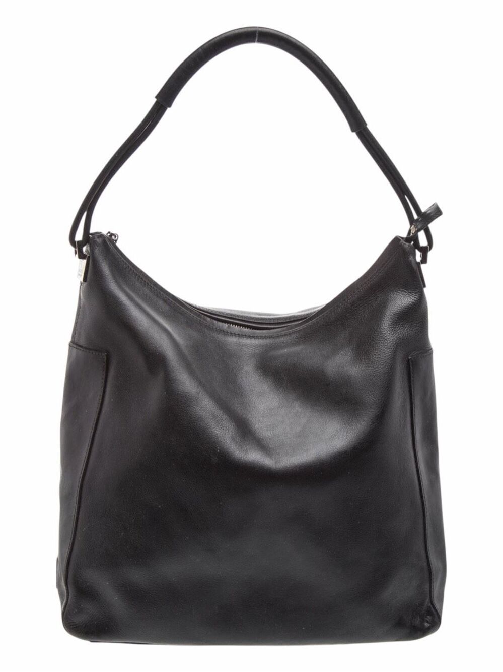GUCCI Vintage Black Leather Hobo Shoulder Bag Made in Italy